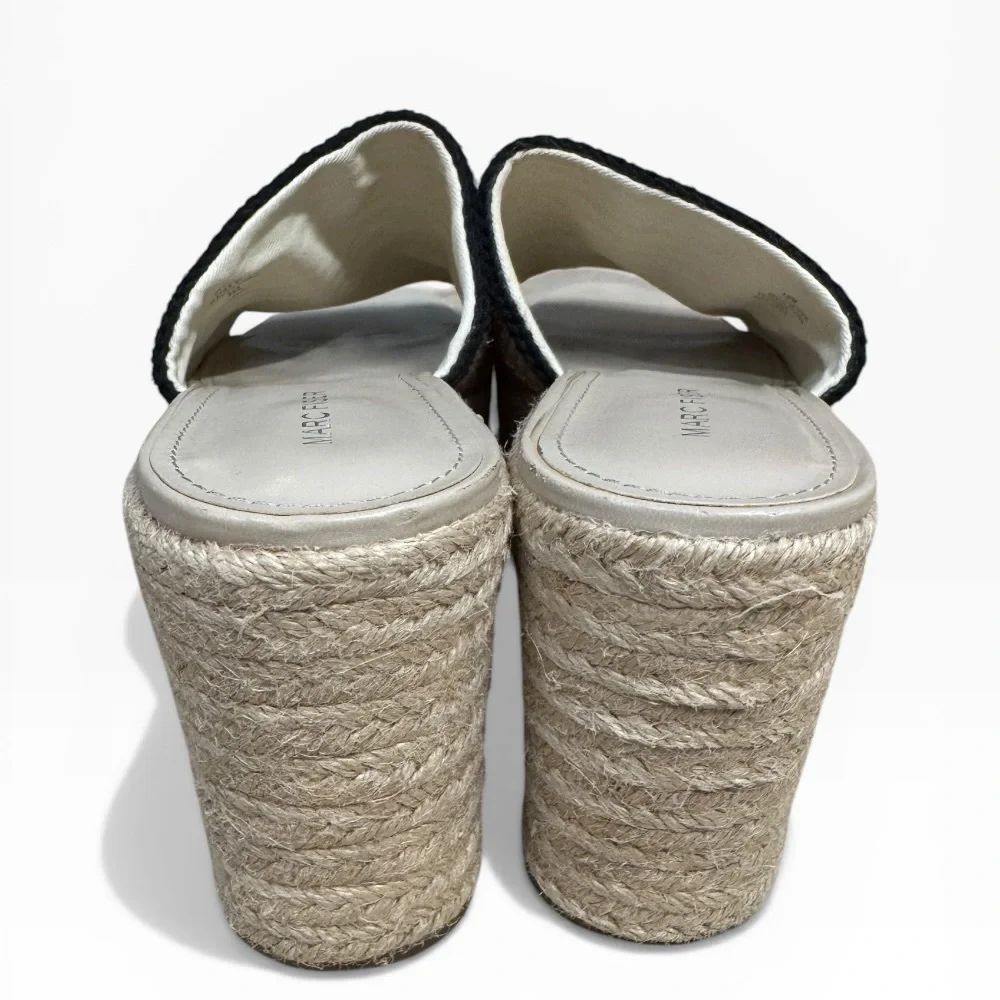 Marc Fisher Lannia Striped Crochet Espadrille Wedge Platform Shoe Size 10